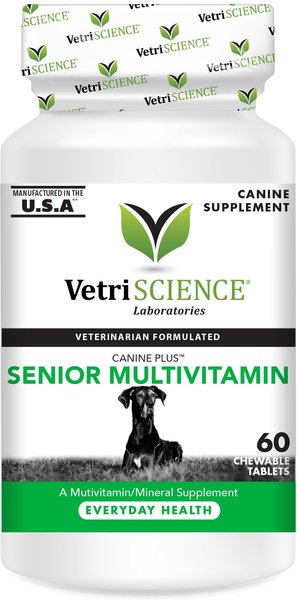 VetriScience Canine Plus Chewable Tablet Multivitamin for Senior Dogs, 60 count slide 1 of 3