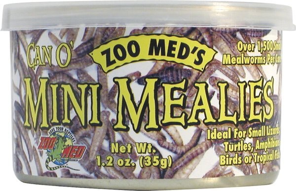 Zoo Med Can O' Mini Mealies Reptile & Bird Food, 1.2-oz can slide 1 of 2