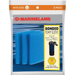 Marineland Bonded Foam Sleeve Rite-Size U Filter Media, 3 count