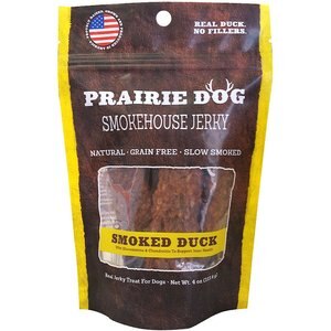 Prairie Dog Smokehouse Jerky Smoked Duck Dog Treats, 4-oz-bag