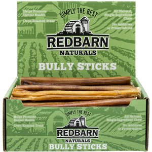 Redbarn Naturals Bully Stick 9" Dog Treat, Case of 50