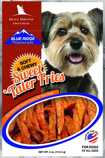 Blue Ridge Naturals Beef Broth Infused Sweet Tater Fries Dehydrated Dog Treats, 4-oz bag slide 1 of 6