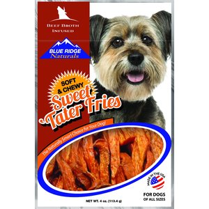 Blue Ridge Naturals Beef Broth Infused Sweet Tater Fries Dehydrated Dog Treats, 4-oz bag