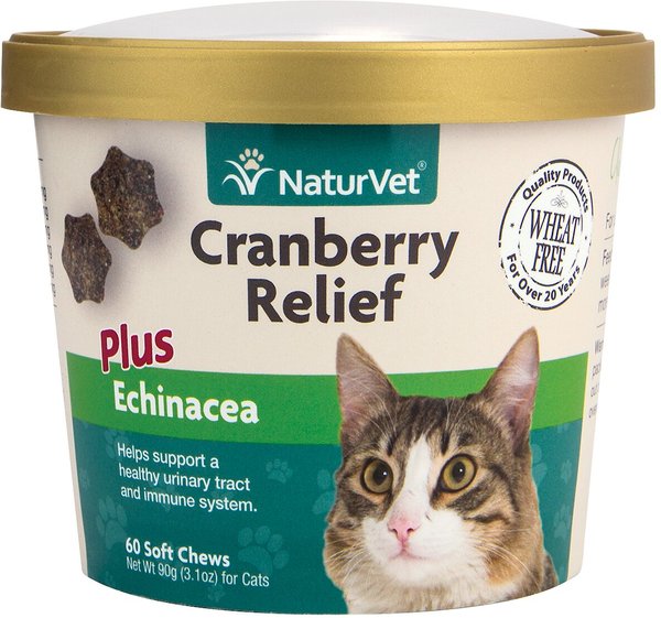 NaturVet Cranberry Relief Plus Echinacea Soft Chews Urinary Supplement for Cats, 60 count slide 1 of 2