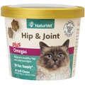 NaturVet Hip & Joint Plus Omegas Soft Chews Joint Supplement for Cats, 60 count