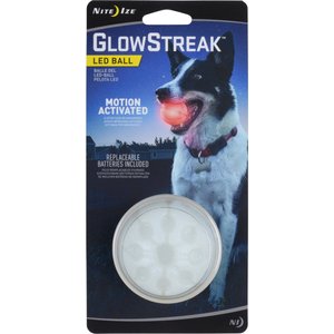 Nite Ize GlowStreak LED Ball Dog Toy, Red