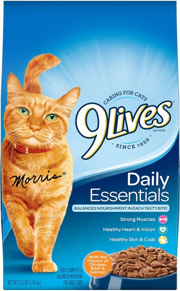 9 Lives Daily Essentials with Chicken, Beef & Salmon Flavor Dry Cat Food, 3.15-lb bag slide 1 of 2