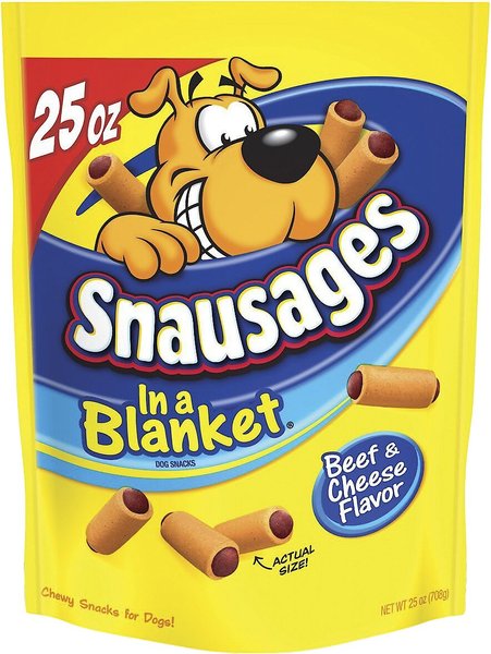 Snausages In a Blanket Beef & Cheese Flavor Dog Treats, 25-oz bag slide 1 of 5