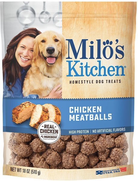 Milo's Kitchen Chicken Meatballs Dog Treats, 18-oz bag slide 1 of 3