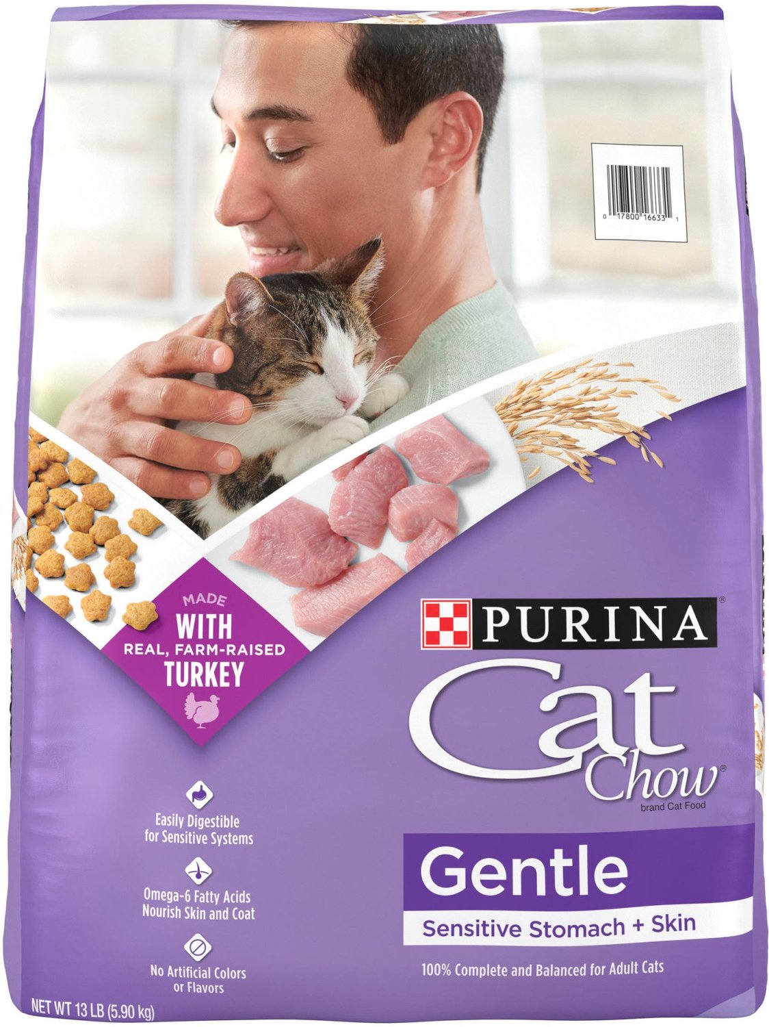 CAT CHOW Sensitive Stomach Gentle Dry Cat Food, 13lb bag