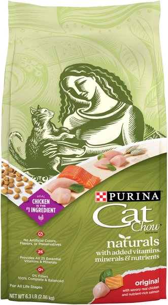 Purina Cat Chow Naturals Original with Added Vitamins, Minerals & Nutrients Dry Cat Food, 6.3-lb bag slide 1 of 10