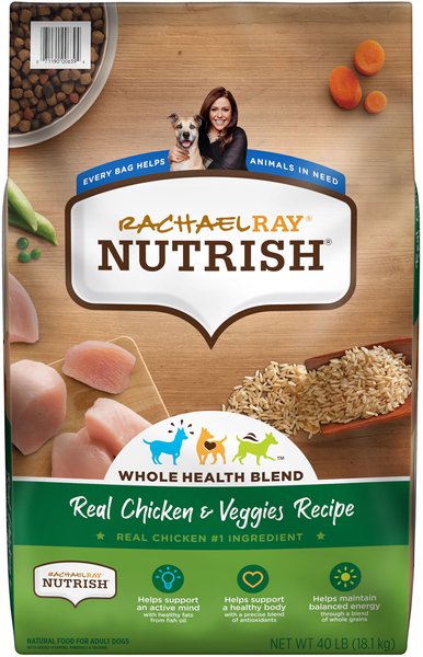 Rachael Ray Nutrish Real Chicken & Veggies Recipe Dry Dog Food, 40-lb bag slide 1 of 10