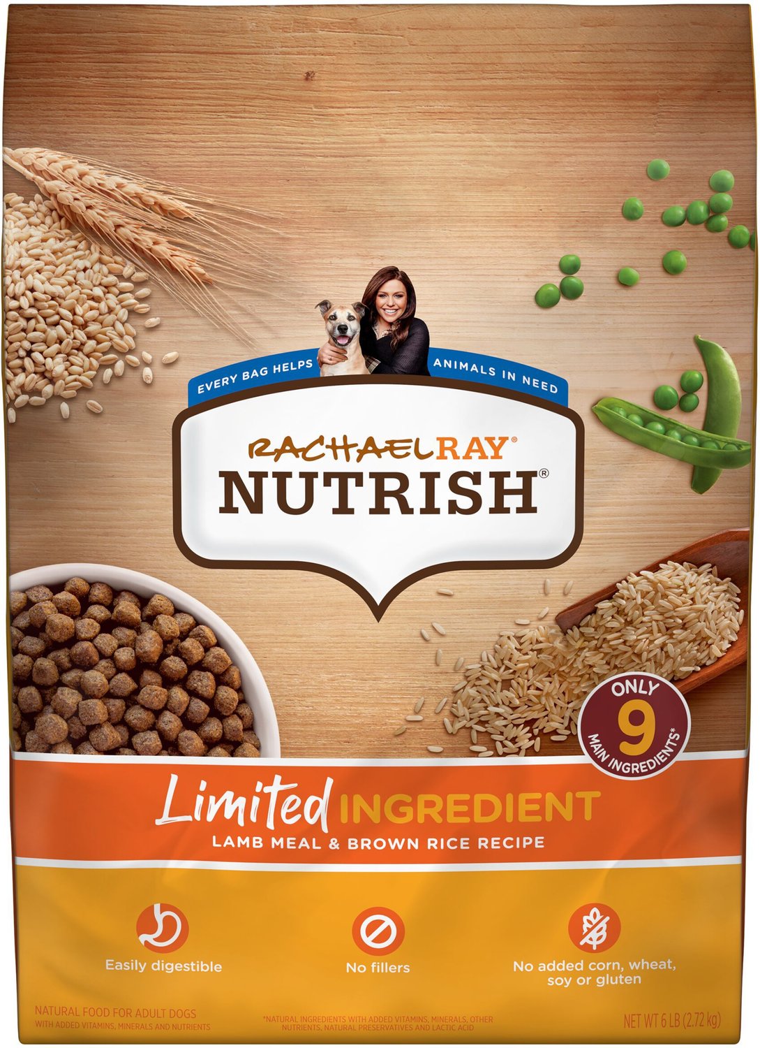 rachael ray nutrish just 6 natural lamb & rice dry dog food