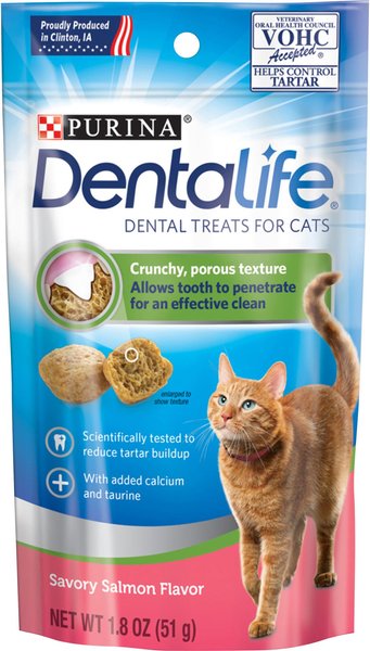 DentaLife Savory Salmon Flavor Dental Cat Treats, 1.8-oz bag slide 1 of 10