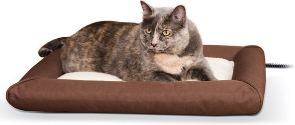 K&H Pet Products Deluxe Lectro-Soft Outdoor Heated Bolster Cat & Dog Bed, Small slide 1 of 11