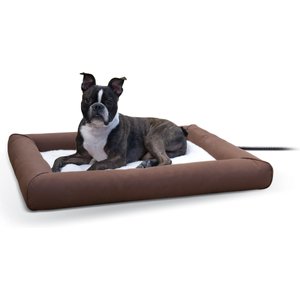 K&H Pet Products Deluxe Lectro-Soft Outdoor Heated Bolster Cat & Dog Bed, Medium
