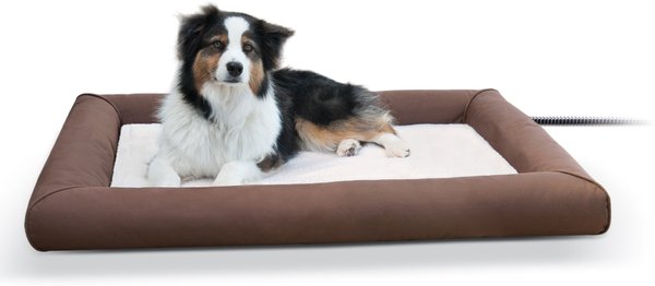 K&H Pet Products Deluxe Lectro-Soft Outdoor Heated Bolster Cat & Dog Bed, Large slide 1 of 11