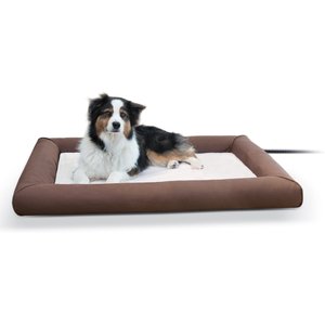 K&H Pet Products Deluxe Lectro-Soft Outdoor Heated Bolster Cat & Dog Bed, Large