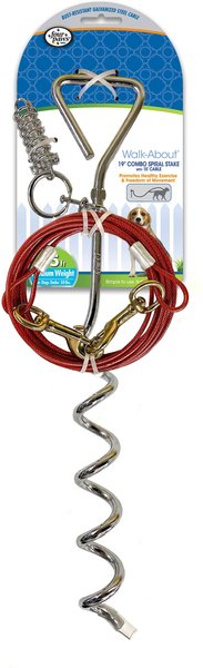 Four Paws Walk-About Spiral Tie-Out Stake for Dogs, 15-ft slide 1 of 8