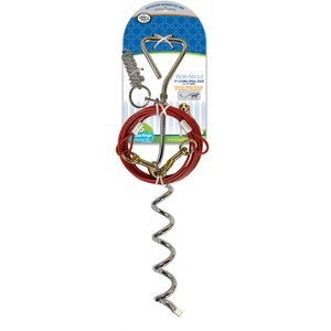 Four Paws Walk-About Spiral Tie-Out Stake for Dogs, 15-ft