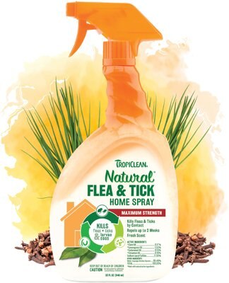 TropiClean Natural Flea & Tick Topical & Indoor Flea & Tick Spray for Dogs & Cats, slide 1 of 1