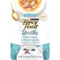 Fancy Feast Classic Broths with Tuna & Vegetables Supplemental Wet Cat Food Pouches, 1.4-oz pouch, case of 16