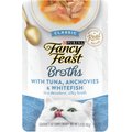 Fancy Feast Classic Broths with Tuna, Anchovies & Whitefish Supplemental Wet Cat Food Pouches, 1.4-oz pouch, case of 16