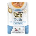 Fancy Feast Classic Broths with Tuna, Anchovies & Whitefish Supplemental Wet Cat Food Pouches, 1.4-oz pouch, case of 16