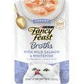 Fancy Feast Creamy Broths with Wild Salmon & Whitefish Supplemental Wet Cat Food Pouches, 1.4-oz pouch, case of 16
