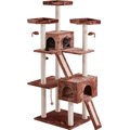Frisco 72-in Large Base Faux Fur Cat Tree & Condo, Brown
