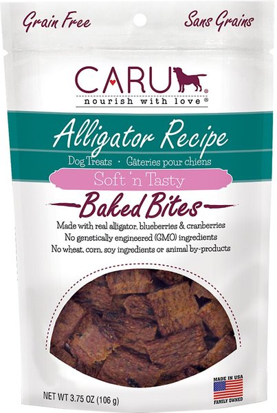 Caru Soft 'n Tasty Baked Bites Alligator Recipe Grain-Free Dog Treats, 3.75-oz bag slide 1 of 4
