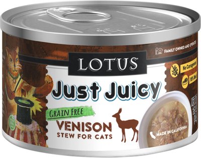 Lotus Just Juicy Venison Stew Grain-Free Canned Cat Food, slide 1 of 1