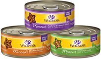 Wellness Complete Health Minced Poultry Pleasers Variety Pack Grain-Free Canned Cat Food, 5.5-oz, case o...