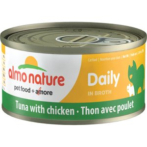 Almo Nature Daily Tuna with Chicken in Broth Grain-Free Canned Cat Food, 2.47-oz, case of 24