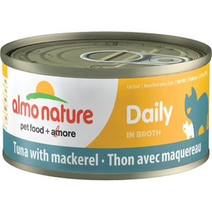 Almo Nature Daily Tuna with Mackerel in Broth Grain-Free Canned Cat Food, 2.47-oz, case of 24