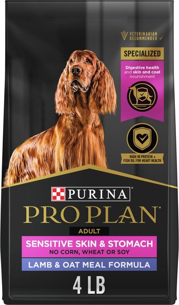 Purina Pro Plan Sensitive Skin & Sensitive Stomach with Probiotics Lamb & Oat Meal Formula Dog Food, 4-lb bag slide 1 of 11