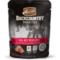Merrick Backcountry Grain-Free Morsels in Gravy Real Beef Recipe Cuts Cat Food Pouches, 3-oz, case of 24