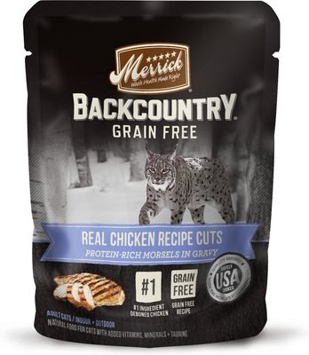 Merrick Backcountry Grain-Free Morsels in Gravy Real Chicken Recipe Cuts Cat Food Pouches, slide 1 of 1
