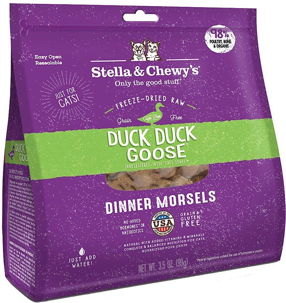 Stella & Chewy's Duck Duck Goose Dinner Morsels Freeze-Dried Raw Cat Food, 3.5-oz bag slide 1 of 9