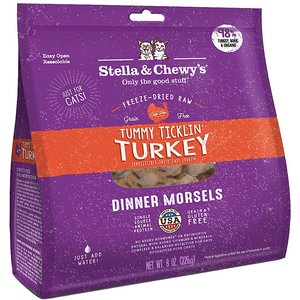 Stella & Chewy's Tummy Ticklin' Turkey Dinner Morsels Freeze-Dried Raw Cat Food, 8-oz bag