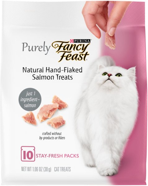 Fancy Feast Purely Natural Hand-Flaked Salmon Cat Treats, 1.06-oz pouch slide 1 of 10