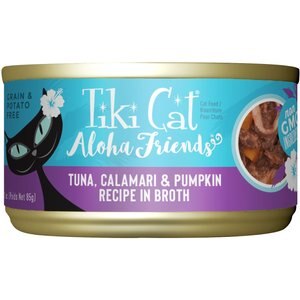Tiki Cat Aloha Friends Tuna with Calamari & Pumpkin Grain-Free Wet Cat Food, 3-oz can, case of 12