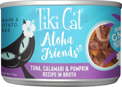 Tiki Cat Aloha Friends Tuna with Calamari & Pumpkin Grain-Free Wet Cat Food, slide 1 of 1