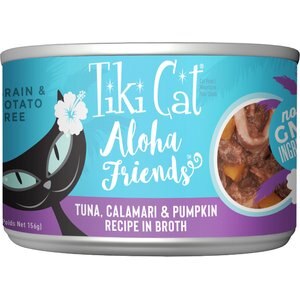 Tiki Cat Aloha Friends Tuna with Calamari & Pumpkin Grain-Free Wet Cat Food, 5.5-oz can, case of 8