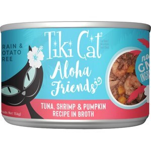 Tiki Cat Aloha Friends Tuna with Shrimp & Pumpkin Grain-Free Wet Cat Food, 5.5-oz can, case of 8