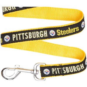 Pets First NFL Nylon Dog Leash, Pittsburgh Steelers, Medium: 4-ft long, 5/8-in wide