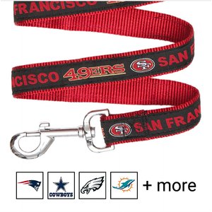 Pets First NFL Nylon Dog Leash, San Francisco 49ers, Small: 4-ft long, 3/8-in wide