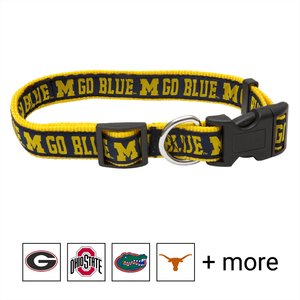Pets First NCAA Nylon Dog Collar, Michigan Wolverines, Large: 14 to 24-in neck, 1-in wide