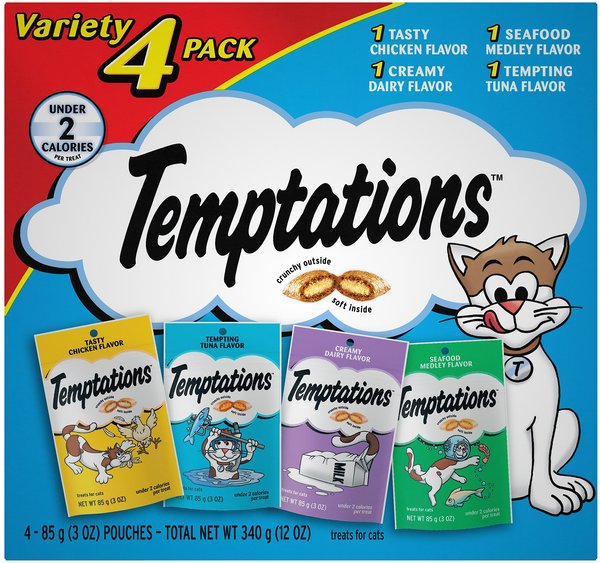 Temptations Feline Favorites Classic Variety Pack Cat Treats, 3-oz bag, case of 4 slide 1 of 9