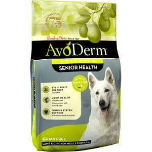 AvoDerm Advanced Senior Health Lamb & Chicken Meal Formula Dry Dog Food, 24-lb bag